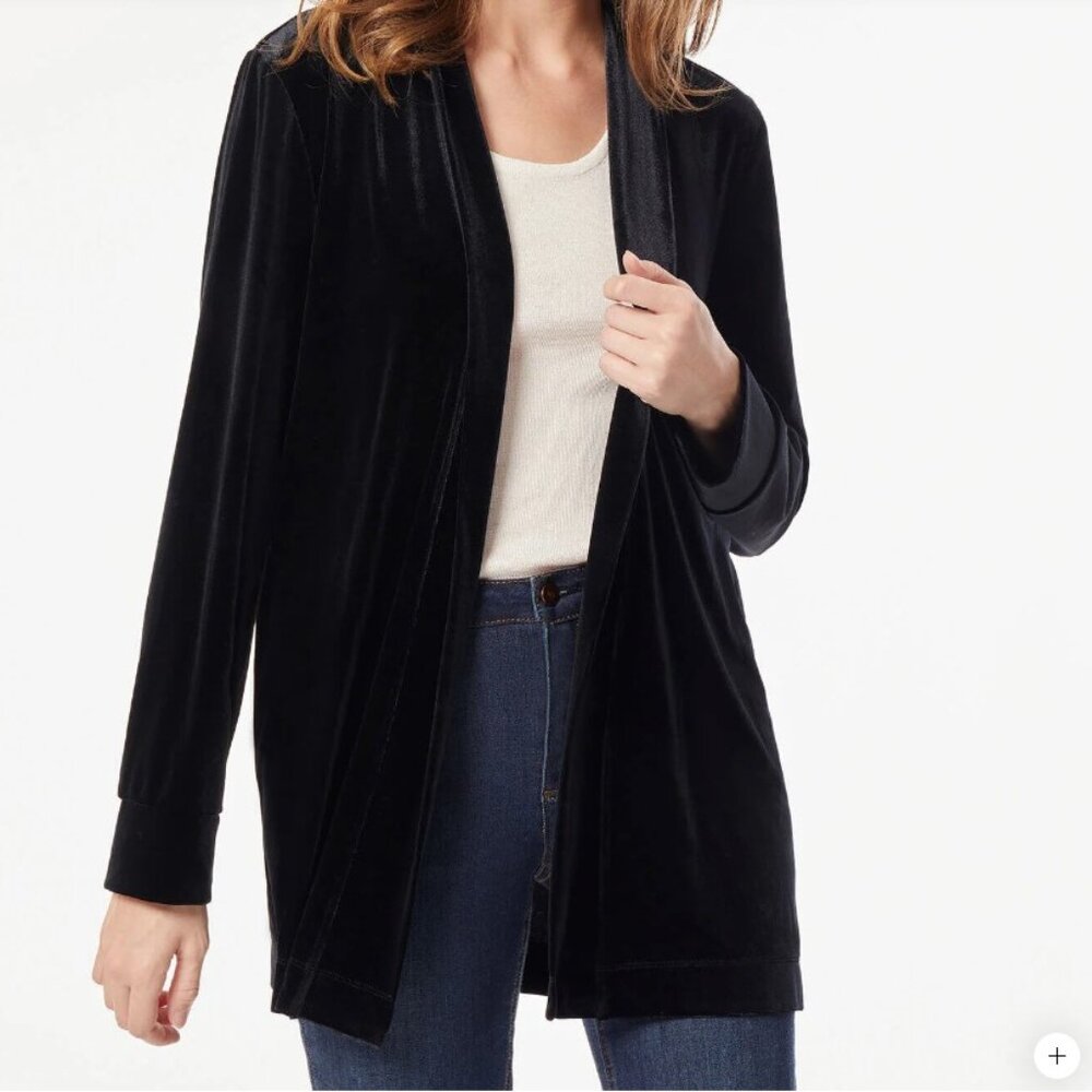 CHICO'S Black Velvet Cardigan